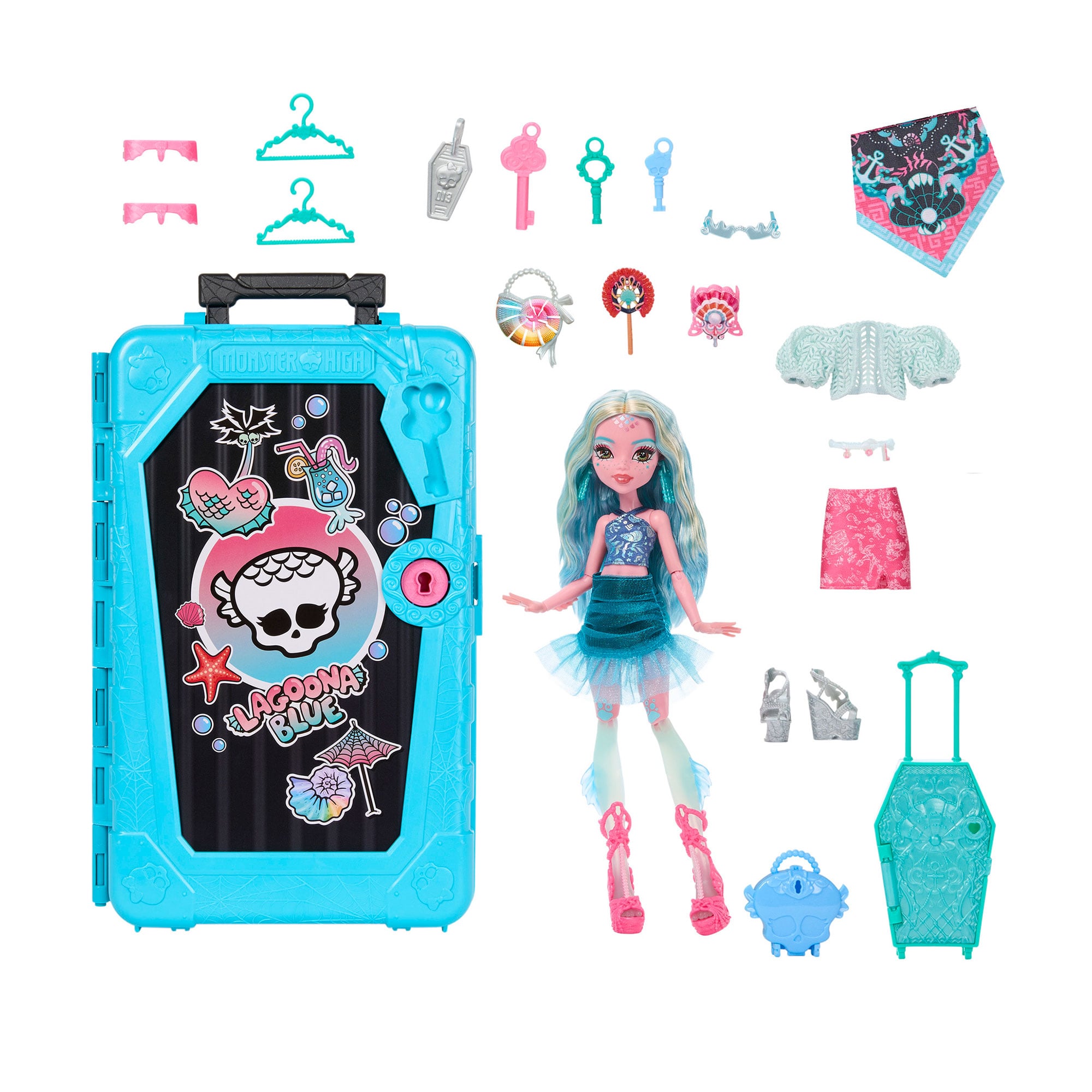 Дитячий ігровий набір-сюрприз Monster High Кошмарні канікули Жахо-секрети Лагуни, від 4 років, 19 сюрпризів (JDR51)